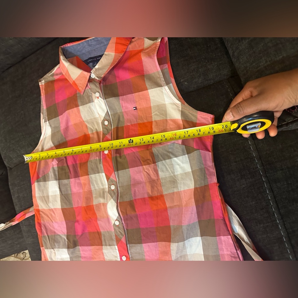 NWOT Tommy Hilfiger Vibrant Multicolor plaid button down Shirt Dress Size 10 - Picture 8 of 16
